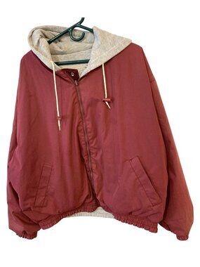 Appalachian Trail XL Hooded Jacket Maroon Gray Zip Reversible Vintage Gorpcore